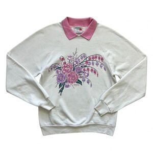 Vintage 90’s Morning Sun Collared Grandmacore Pullover